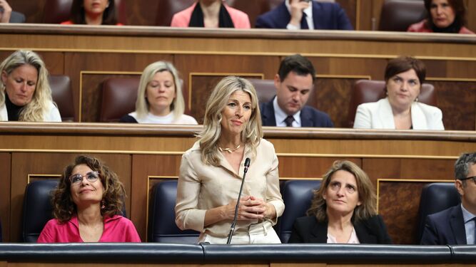 Yolanda Díaz, el pasado miércoles en el Congreso de los Diputados